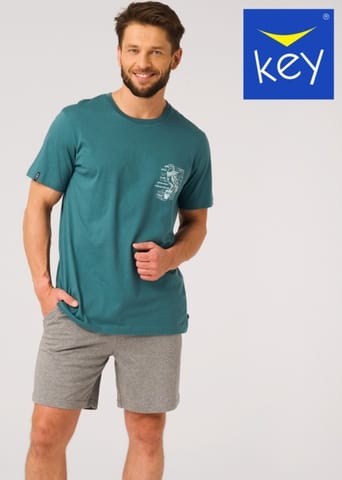 ⁨PIŻAMA KEY MNS-741 A26 (kolor turkus, rozmiar M)⁩ w sklepie Wasserman.eu