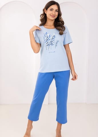 ⁨PIŻAMA REGINA DAMSKA 740 NIEBIESKI (kolor niebieski, rozmiar XL)⁩ w sklepie Wasserman.eu