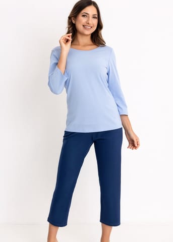 ⁨PIŻAMA REGINA DAMSKA 744 NIEBIESKI XXL-3XL (kolor niebieski, rozmiar XXL)⁩ w sklepie Wasserman.eu