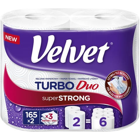 ⁨Ręcznik papierowy VELVET TURBO Duo (2 sztuki)⁩ w sklepie Wasserman.eu