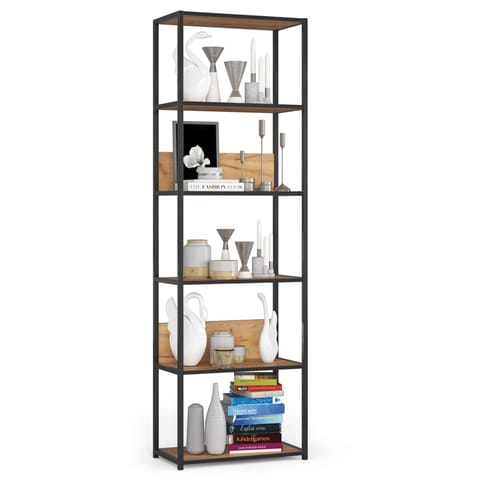 ⁨REGAŁ INDUSTRIALNY 600 CZARNY/DĄB CRAFT⁩ w sklepie Wasserman.eu