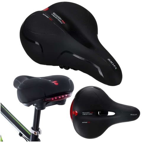 ⁨Siodełko rowerowe RALLEX sportowe wygodne pianka elastyczna lampka LED⁩ w sklepie Wasserman.eu