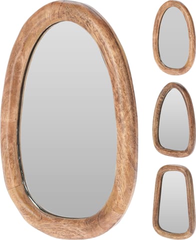 ⁨LUSTRO OWALNE DREWNO 25CM NATUREL⁩ w sklepie Wasserman.eu