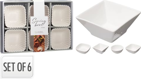 ⁨Zestaw 6 misek porcelanowych na przekąski⁩ w sklepie Wasserman.eu