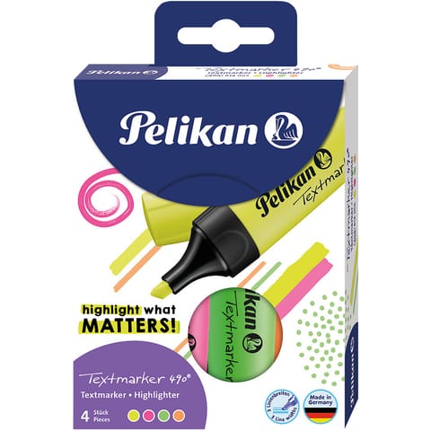 ⁨Zakreślacz TEXTMARKER 490 mix 4 kolory 400140874 PELIKAN⁩ w sklepie Wasserman.eu
