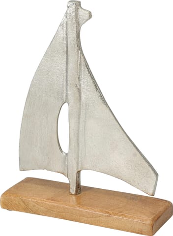 ⁨ŁÓDKA NA PODSTAWIE 19X6X24CM SREBRNA⁩ w sklepie Wasserman.eu