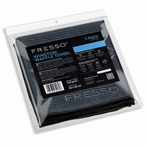⁨Fresso Winston Waffle Towel 3 Pack 40x40cm - mikrofibra waflowa do szyb⁩ w sklepie Wasserman.eu
