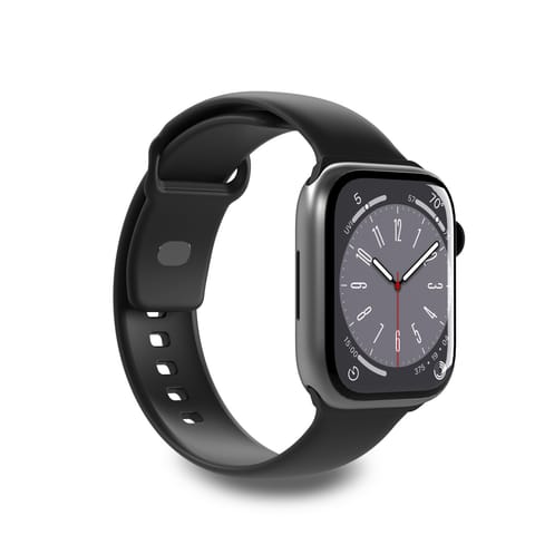 ⁨Pasek silikonowy do zegarka Apple Watch 42 44 45 49 mm Icon czarny - 2 szt.⁩ w sklepie Wasserman.eu