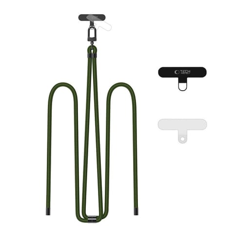 ⁨Smycz zawieszka do smartfona z regulowanym sznurkiem - oliwkowa⁩ w sklepie Wasserman.eu