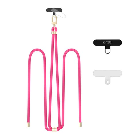 ⁨Smycz zawieszka do smartfona z regulowanym sznurkiem - różowa⁩ w sklepie Wasserman.eu