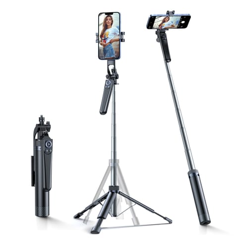 ⁨Selfie stick kijek z uchwytem do smartfona teleskopowy tripod 1.3m - czarny⁩ w sklepie Wasserman.eu