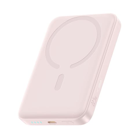 ⁨Powerbank indukcyjny 10000mAh 22.5W MagSafe z kablem USB-C 20V/3A 0.3m - różowy⁩ w sklepie Wasserman.eu