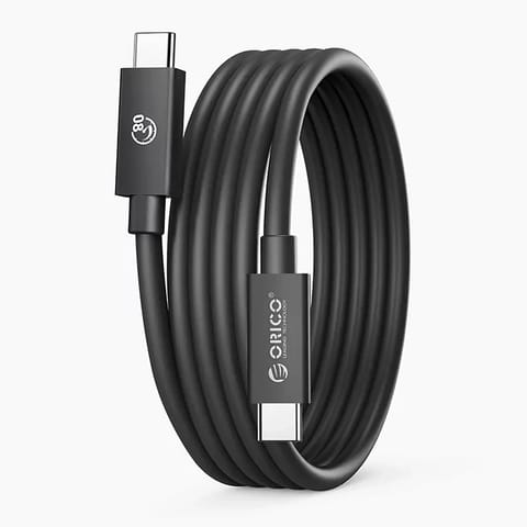 ⁨Kabel przewód USB-C USB4 Thunderbolt5 80Gbps 240W 2m - czarny⁩ w sklepie Wasserman.eu