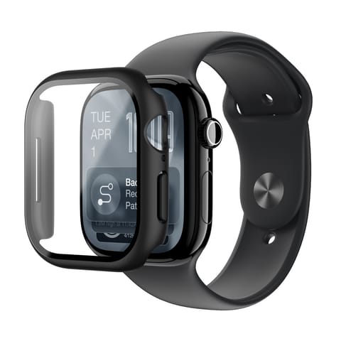 ⁨Szkło ochronne z etui na Apple Watch Series 11 46 mm Radix - czarne⁩ w sklepie Wasserman.eu