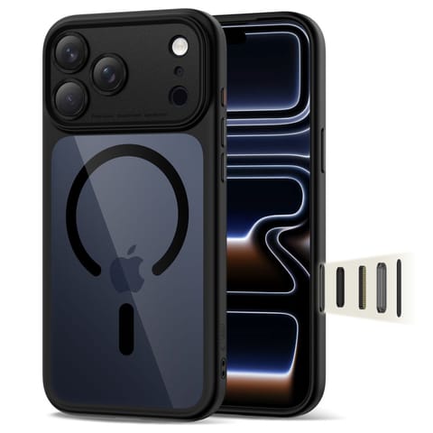 ⁨Etui case na iPhone 17 Pro Max Magpeak Magsafe CC - przezroczysto-czarne⁩ w sklepie Wasserman.eu