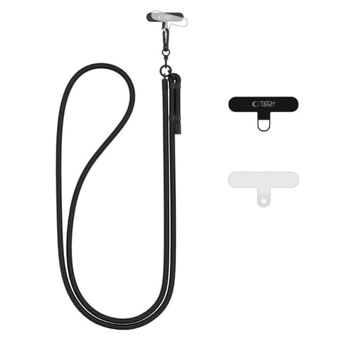 ⁨Smycz do smartfona kluczy regulowana - czarna⁩ w sklepie Wasserman.eu