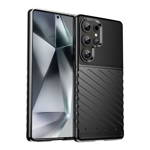 ⁨Etui silikonowy pancerny pokrowiec do Samsung Galaxy S25 Ultra Thunder Case - czarny⁩ w sklepie Wasserman.eu