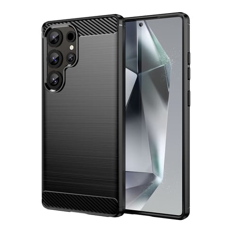 ⁨Etui silikonowe do Samsung Galaxy S25 Ultra Carbon Case - czarny⁩ w sklepie Wasserman.eu