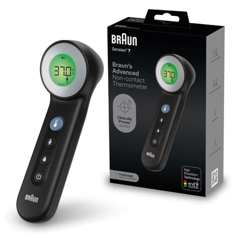 ⁨BRAUN BNT400 BLACK NO TOUCH + TOUCH Termometr bezdotykowy z Age Precision, tryb nocny⁩ w sklepie Wasserman.eu