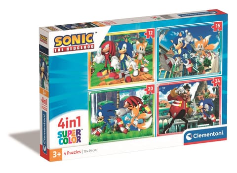 ⁨Puzzle 4w1 Super Color SONIC Clementoni 21522⁩ w sklepie Wasserman.eu