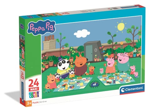 ⁨Puzzle 24 MAXI Super Color ŚWINKA PEPPA Clementoni 24834⁩ w sklepie Wasserman.eu