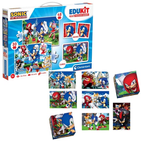⁨Zestaw Edukacyjny Puzzle Memo Klocki SONIC Clementoni 18318⁩ w sklepie Wasserman.eu