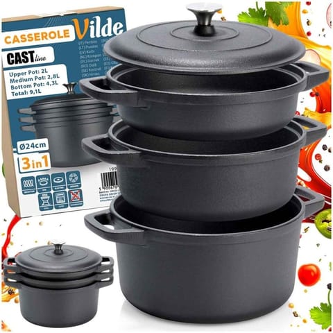 ⁨ZESTAW GARNKÓW ŻELIWNYCH 2/2,8/4,3L 199153 CAST LINE⁩ w sklepie Wasserman.eu