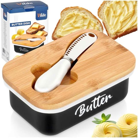 ⁨MASELNICZKA MASELNICA METALOWA Z NOŻYKIEM BIAŁA 139516⁩ w sklepie Wasserman.eu