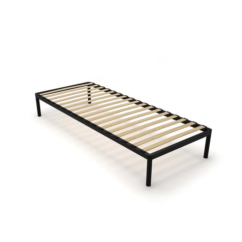 ⁨Stelaż Łóżka BED ALU 80x200 Metalowy Drewniane Listwy Nowoczesny CZARNY⁩ w sklepie Wasserman.eu