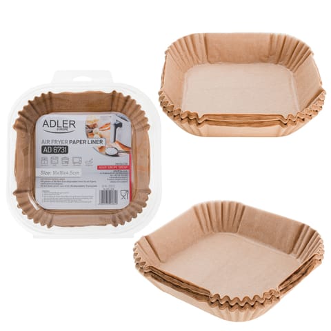 ⁨Papierowe wkłady do frytkownicy - 16 cm| 100 szt. x 3 | Do 240°C | Biodegradowalne, Adler⁩ w sklepie Wasserman.eu