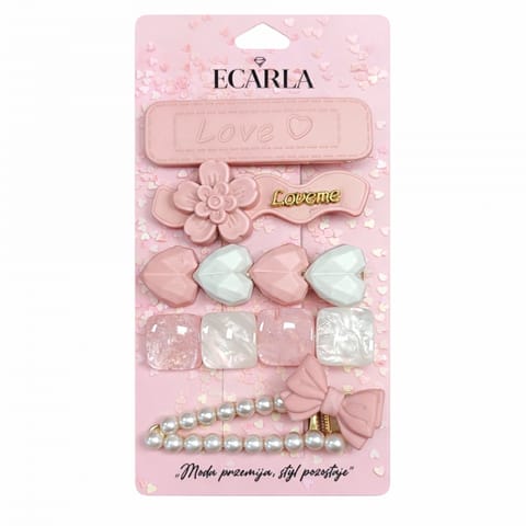 ⁨Zestaw pakiet 5w1 spinek wsuwek do włosów, dziecięcych PINK SP451⁩ w sklepie Wasserman.eu