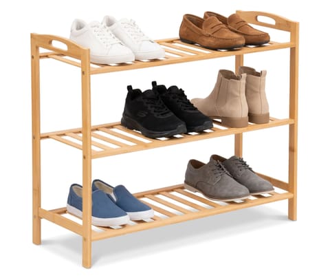 ⁨Bambusowy regał na buty 3 poziomy Astaria⁩ w sklepie Wasserman.eu