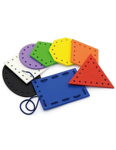 ⁨VIGA Drewniane Kształty do nawlekania i sznurowania Montessori⁩ w sklepie Wasserman.eu