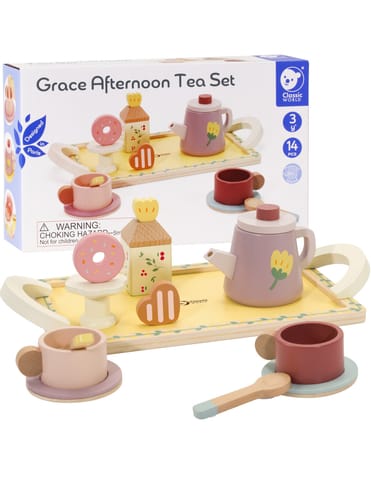 ⁨CLASSIC WORLD Drewniany Zestaw do Herbaty i Deserów 14 el.⁩ w sklepie Wasserman.eu