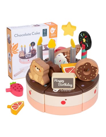 ⁨CLASSIC WORLD Drewniany Tort Urodzinowy do Krojenia 19el.⁩ w sklepie Wasserman.eu