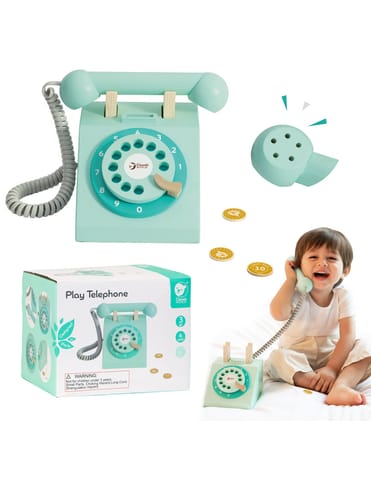 ⁨CLASSIC WORLD Klasyczny Drewniany Telefon dla Dzieci 4 el.⁩ w sklepie Wasserman.eu