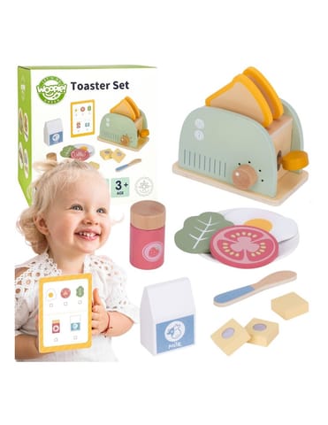 ⁨WOOPIE GREEN Drewniany Toster Zestaw Śniadaniowy z Akcesoriami 14 el. FSC⁩ w sklepie Wasserman.eu