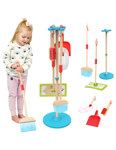 ⁨TOOKY TOY Drewniany Zestaw do Sprzątania dla Dzieci 6 el.⁩ w sklepie Wasserman.eu