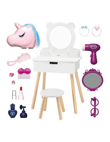 ⁨VIGA Zestaw Biała Toaletka + Akcesoria Jak z Salonu⁩ w sklepie Wasserman.eu