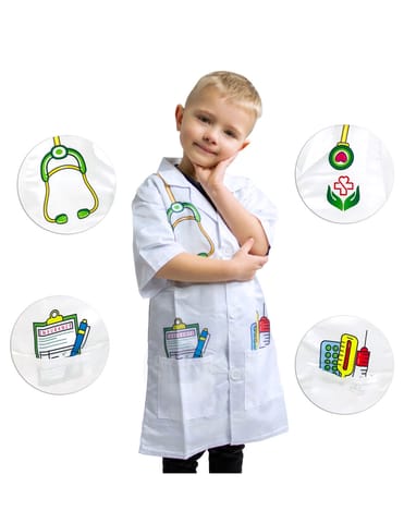 ⁨WOOPIE Strój Fartuch Lekarza Doktora Ubranko dla Dzieci do ok. 120 cm⁩ w sklepie Wasserman.eu