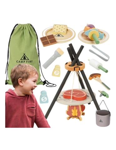 ⁨TOOKY TOY Drewniany Kempingowy Zestaw Do Gotowania Ognisko⁩ w sklepie Wasserman.eu