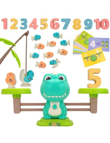 ⁨WOOPIE Waga Szalkowa Równoważnia Gra Łowienie Dinozaurów Rybek Nauka Liczydło⁩ w sklepie Wasserman.eu