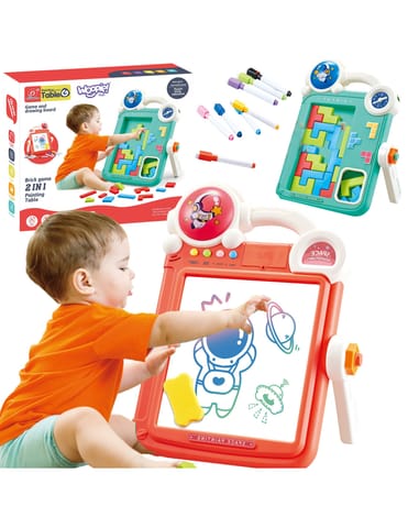 ⁨WOOPIE Dwustronna Tablica do Rysowania Gra Tetris 2w1 Pomarańczowa⁩ w sklepie Wasserman.eu