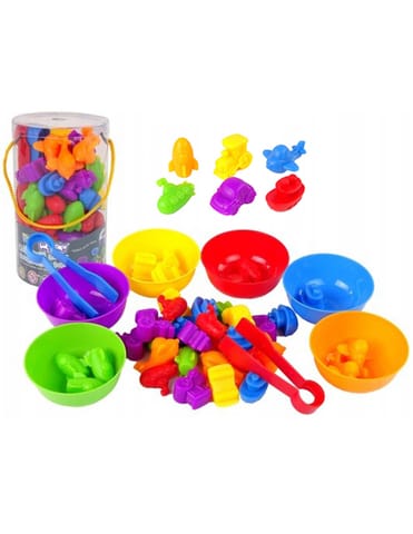 ⁨WOOPIE Gra Edukacyjna Montessori Sorter Kolorów Pojazdy 44 el.⁩ w sklepie Wasserman.eu