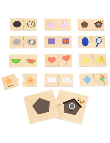 ⁨VIGA Zestaw Puzzle Łączenie Kształtów i Przedmiotów⁩ w sklepie Wasserman.eu