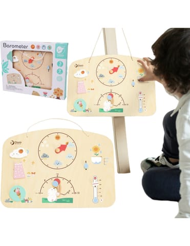 ⁨CLASSIC WORLD Tablica Edukacyjna Barometr Nauka dla Dzieci Stacja Pogodowa Wiatr Temperatura 9 el.⁩ w sklepie Wasserman.eu