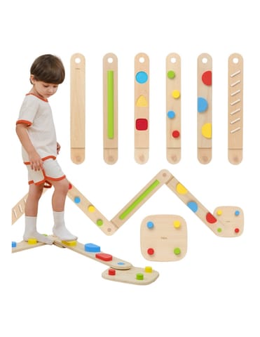 ⁨VIGA Drewniana Równoważnia Modułowa Tor Ścieżka Sensoryczna⁩ w sklepie Wasserman.eu
