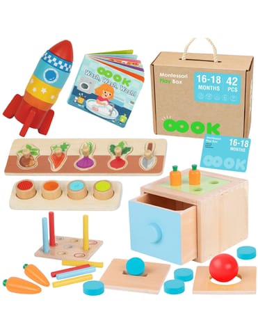 ⁨TOOKY TOY Box Pudełko XXL Montessori Edukacyjne 7w1 Sensoryczne 16-18 Mies.⁩ w sklepie Wasserman.eu