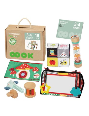 ⁨WOOPIE GREEN Pudełko XXL Montessori Sensoryka i Edukacja 6w1 FSC⁩ w sklepie Wasserman.eu