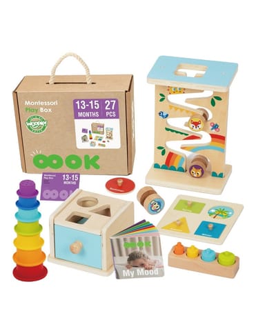 ⁨WOOPIE GREEN Pudełko Box 6w1 13-15m Montessori Edukacyjne Sensoryczne FSC⁩ w sklepie Wasserman.eu